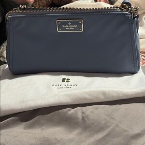 Vintage Kate Spade Light Blue Shoulder Bag/Clutch with Chain Strap